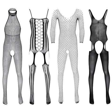 Sexy Mens Full Body Fishnet Pantyhose Lingerie Crotchless Body Stocking