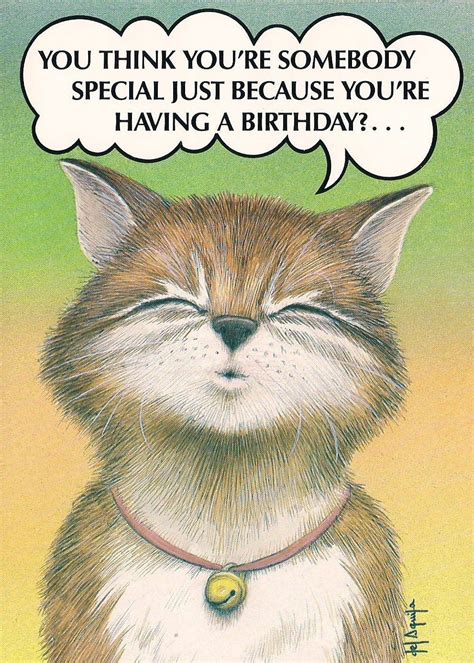 Cartoon Funny Cat Kitten Puppy Bell Happy Birthday