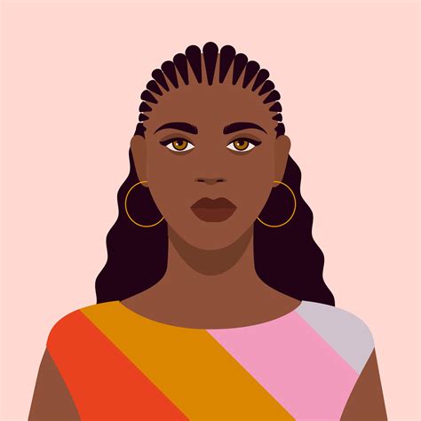 Portrait Of A Young Black Woman 1225843 Vector Art At Vecteezy