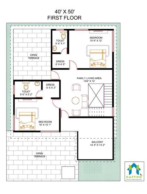40x50 Duplex House Plan Design 4bhk Plan 053 Happho