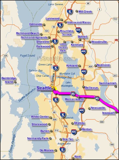 I 90 Seattle Map