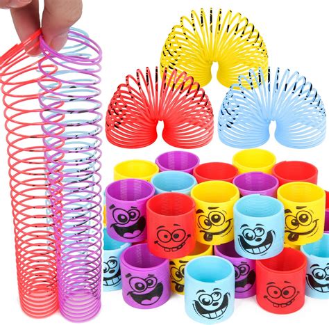 Amazon Com PROLOSO Pcs Rainbow Spring Toy Assortment Bulk Plastic Magic Coil Springs With