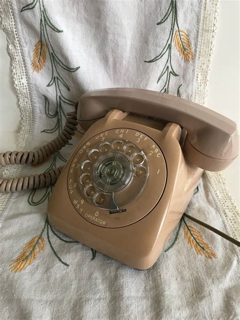 Vintage Rotary Dial Telephone Etsy In 2020 Retro Phone Brown