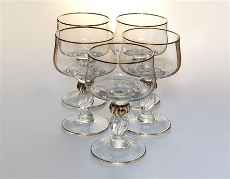 Set Of 6 Vintage Coupe Glasses Champagne Wine Glass Bohemian Etsy