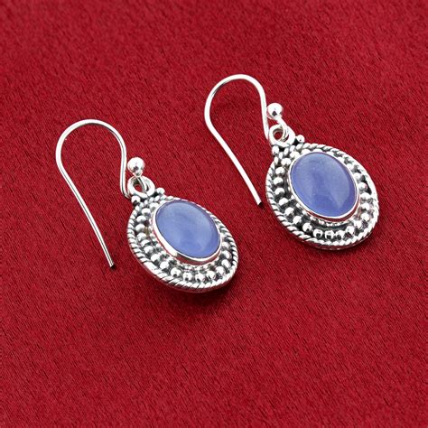 Sterling Silver Oval Cut Gemstone Drop Earrings Ebay