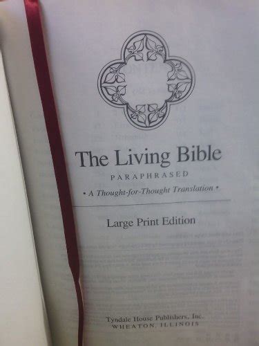Ebook The Living Bible Paraphrased A Thought For Thought Translation