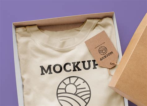 Free Hang Tag And T Shirt Packaging Box Mockup Psd Good Mockups