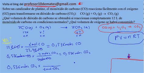 Reacciones Químicas Estequiometria Cálculos Con Volúmenes 02b