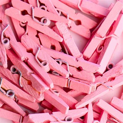 Miniature Light Pink Wood Clothespins Its A Girl Theme Baby Shower