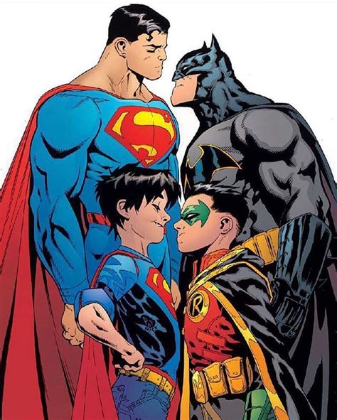 Clark And Jon Kent Bruce And Damian Wayne Arte Dc Comics Super Heroi