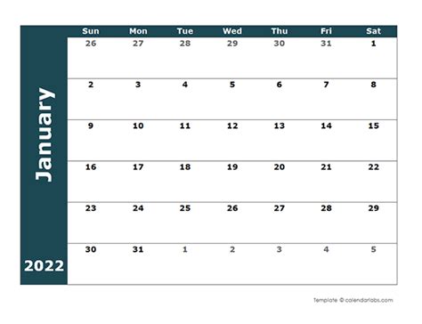 Free Download Printable Calendar 2022 In One Page Clean Blank