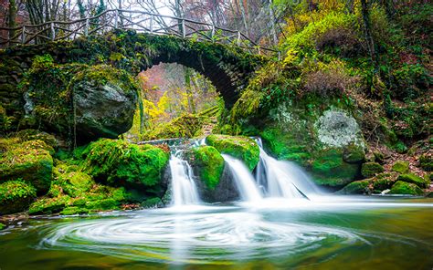 Wallpapers Luxembourg Mullerthal Region Nature Autumn Bridges