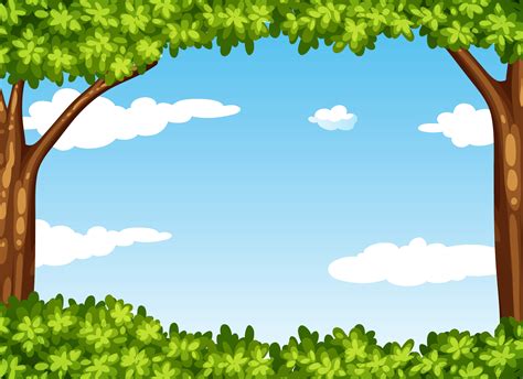 Nature Scene With Tree And Sky 299187 Vector Art At Vecteezy
