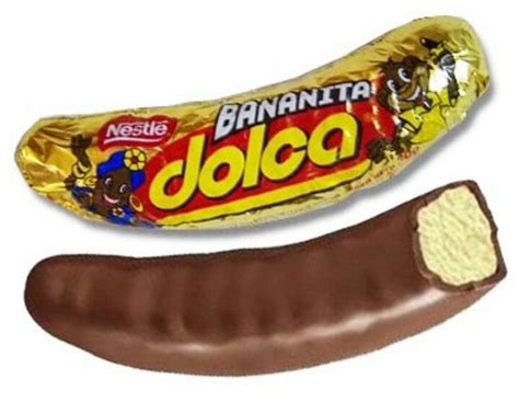 Bananita Dolca Bocadito Con Suave Relleno Sabor A Banana Y Cobertura De Chocolate Con Leche