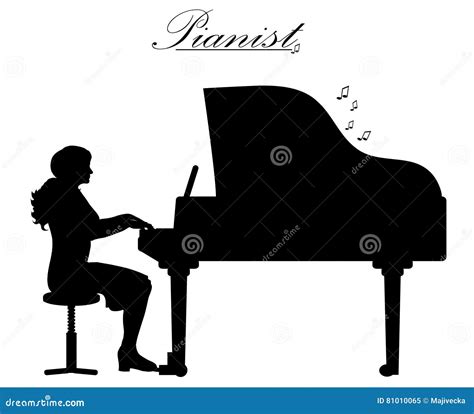 Woman Play Piano Stock Illustration Illustration Of Musician 81010065