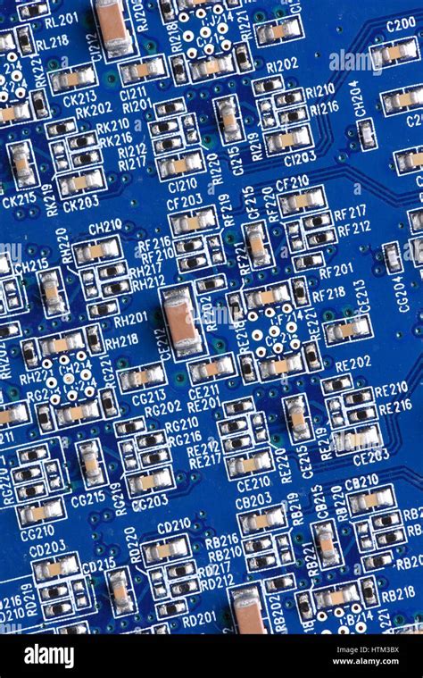Electronic Circuit Board Close Up Top View Stock Photo Alamy