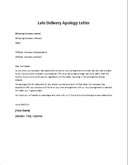 Late product or service delivery. Apology Letter To Customer For Delay In Service - Letter