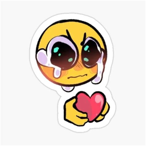 Gosh Darn It Love You Too Much Adorable Cursed Emoji Sticker By