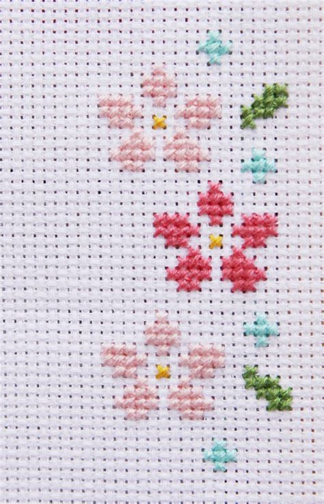 Simple Flower Patterns For Cross Stitch Free Cross Stitch Flower