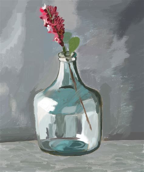Flowers In Glass Vase Still Life Me Digital 2021 Rart