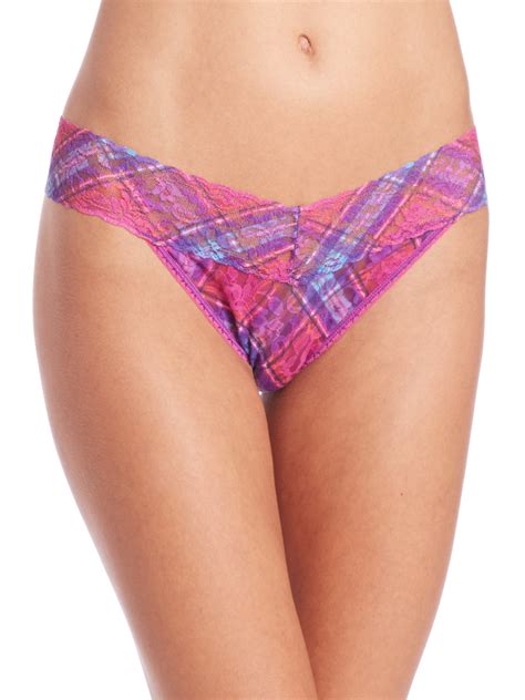 Lyst Hanky Panky Berry Plaid Original Rise Lace Thong In Pink