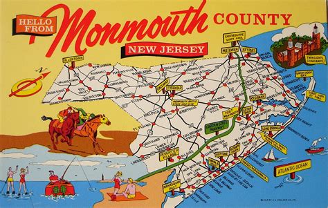 Monmouth County Nj Map Postcard A Photo On Flickriver