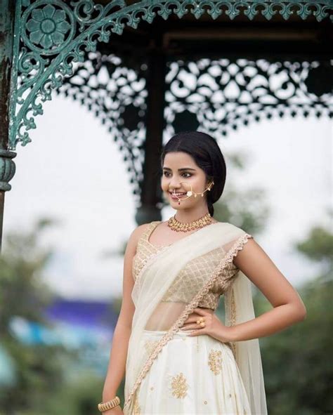 Anupama Parameswaran In White Lehenga Choli Photo Shoot 2018 Actress