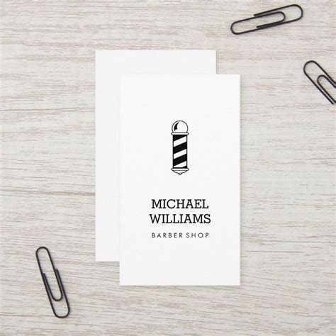 Minimalist Cool Modern Barber Shop Business Card Barber