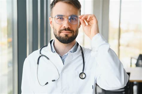 Happy Male Medical Doctor Portrait In Hospital Stock Image Image Of