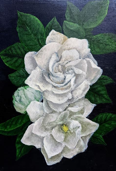 Artstation Gardenia Blossom Acrylic Painting