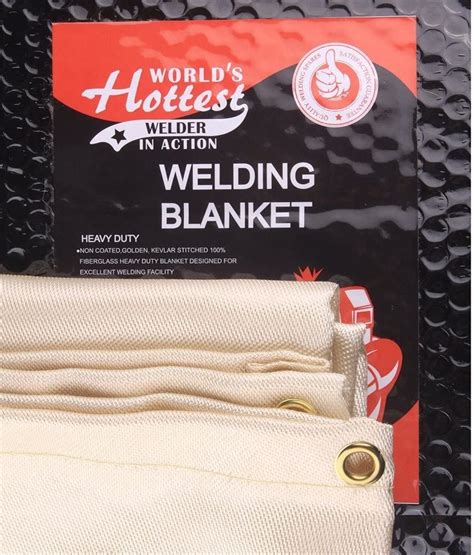weldflame welding blanket 680g m2 6 x8 with kevlar stitched edge heavy duty golden
