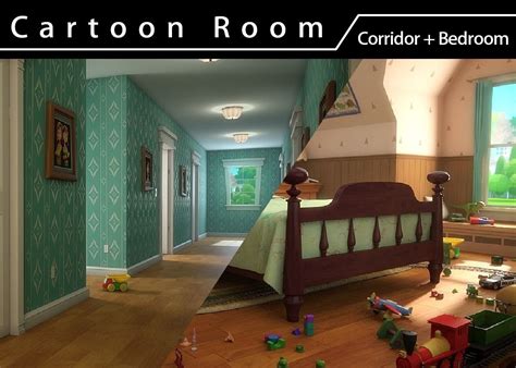 3d Cartoon Room Corridor Cgtrader