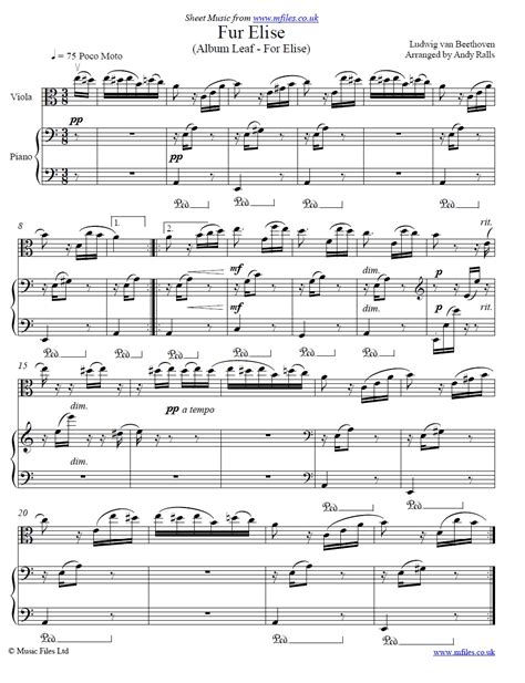 Fur elise (intermediate) is a song by ludwig van beethoven. Ludwig van Beethoven : Fur Elise (arranged for Viola and ...