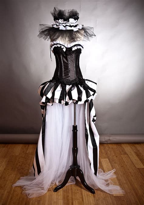 Private Listing For Tracey Black And White Striped Satin And Tulle