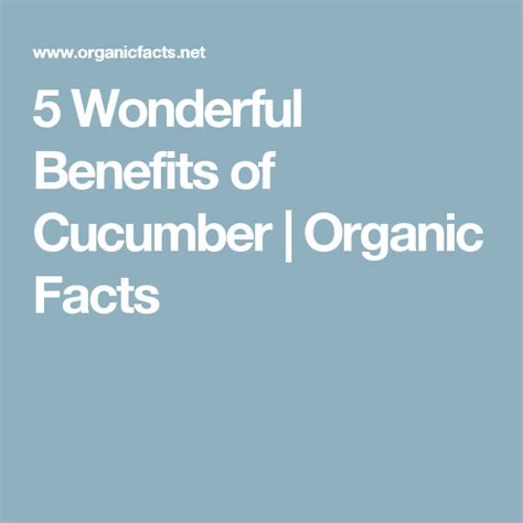 5 Wonderful Benefits Of Cucumber Organic Facts Coconut Oil Health Benefits Coconut Oil Hair