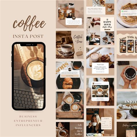 Coffee Instagram Posts Café Business Social Media Template Etsy Australia