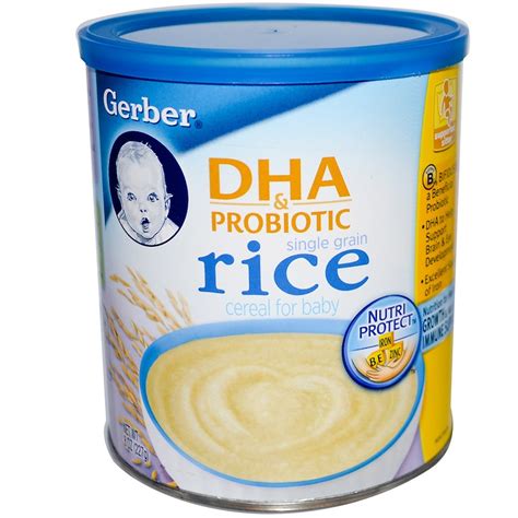 Gerber Dha And Probiotic Single Grain Rice Cereal For Baby 8 Oz 227 G