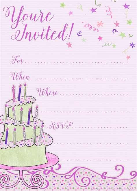 Free Printable Birthday Party Invitation Template Birthday Party