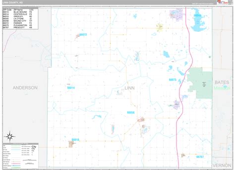 Linn County Ks Wall Map Premium Style By Marketmaps Mapsales