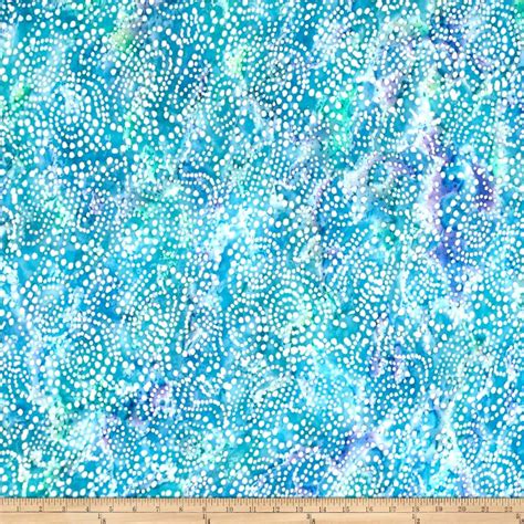 Hudson Bay Rayon Challis Dots Aquablue Fabric Embellishment Blue