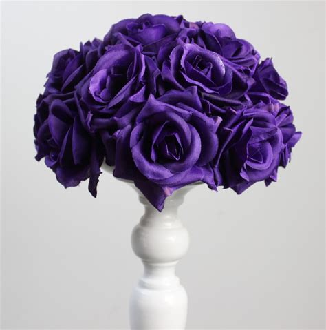 Spr Dark Purple Silk Rose Flower Ball 10pcs 15cm Diameter Kissing Ball