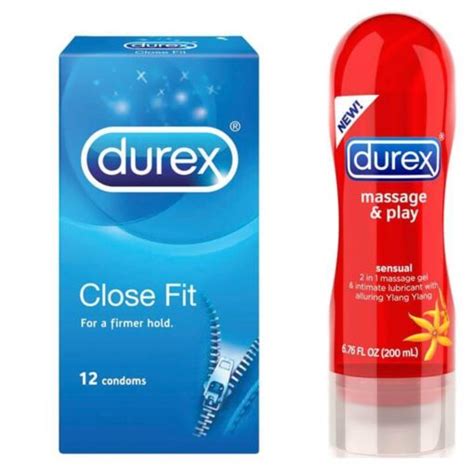 Durex Close Fit And Durex Play Massage 2in1 200ml Lubricant Gel Combo