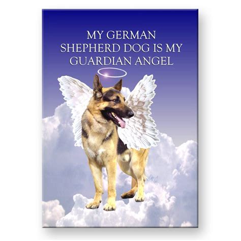 German Shepherd Dog Guardian Angel Fridge Magnet Etsy
