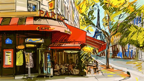 Wallpaper Illustration Street Road France Paris Mural Art