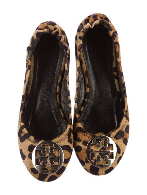 Tory Burch Pony Hair Leopard Print Flats Shoes Wto108026 The Realreal