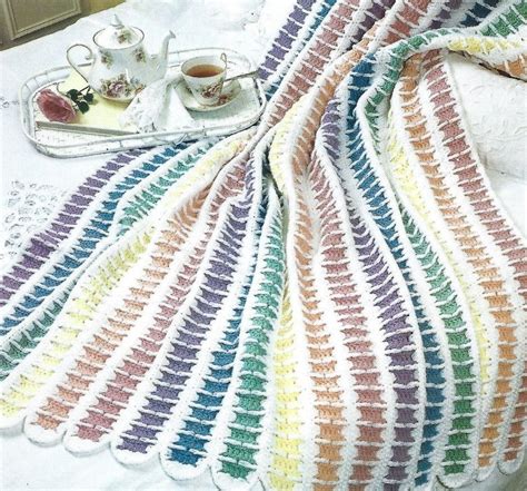Mile A Minute Crochet Pattern Restful Rainbow Afghan Pdf Etsy