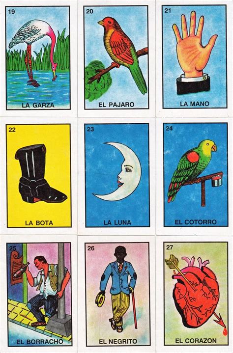 Mexican Loteria Cards Six Pages Of Different Cards Printable Bingo Cards