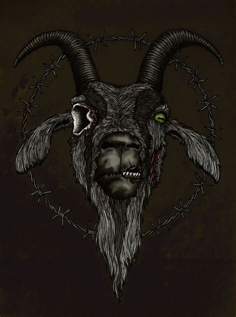 Goat By Tinydotsofdeath On Deviantart Satanic Art Goat Art Skull Art