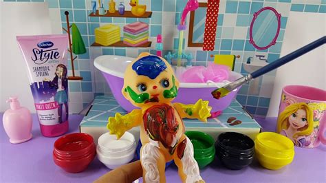 Learn Colors With Baby Doll Bath Time With Candies Youtube