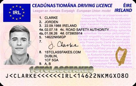 Irish Driving License Template Yesdax